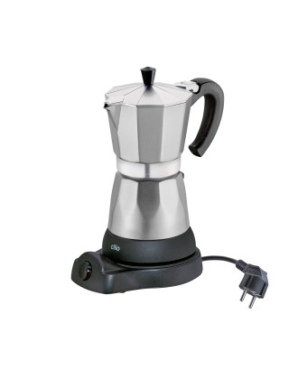 Espressor electric din aluminiu, 6 cesti, argintiu, colectia Classico - CILIO